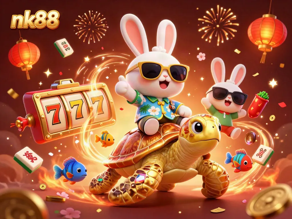 Experience endless excitement at nk88 with engaging slot reels, lucky rabbit, and golden turtle.