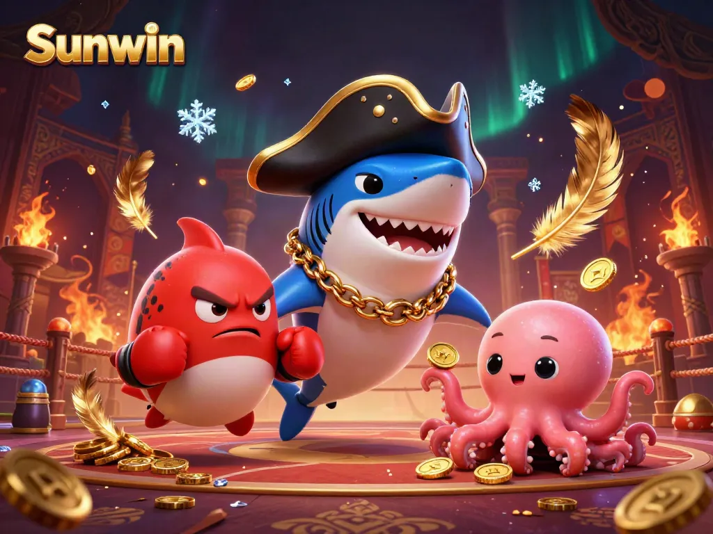 Play exciting games with Sunwin’s vibrant characters in an exhilarating casino scene.