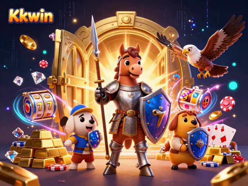 Experience Kkwin's thrilling atmosphere filled with medieval knights, riches, and dynamic gaming elements.