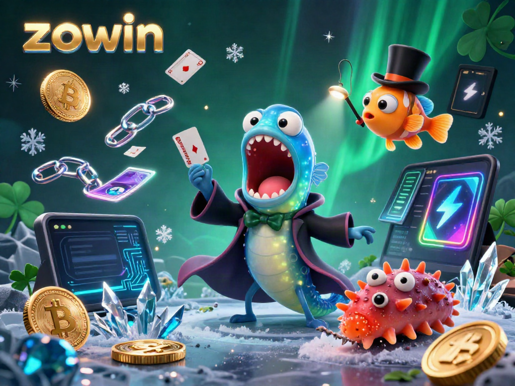 Zowin captivates players with vibrant, magical underwater characters performing thrilling card tricks.