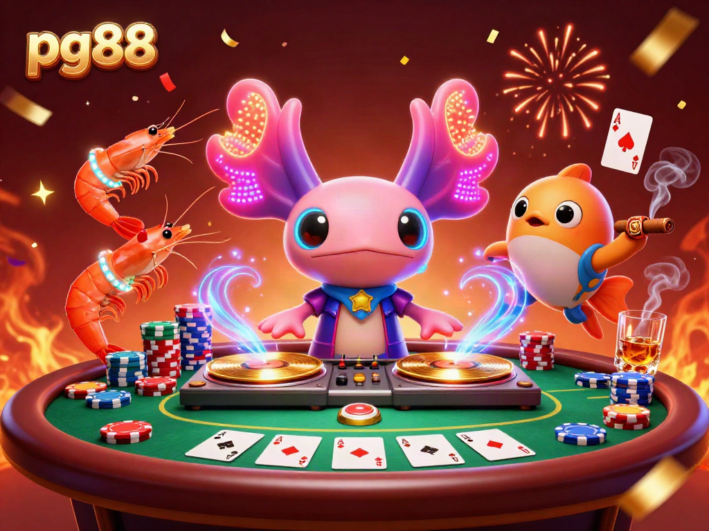 Experience exhilarating gaming at pg88 with an energy-filled casino scene featuring vibrant characters and dynamic action.