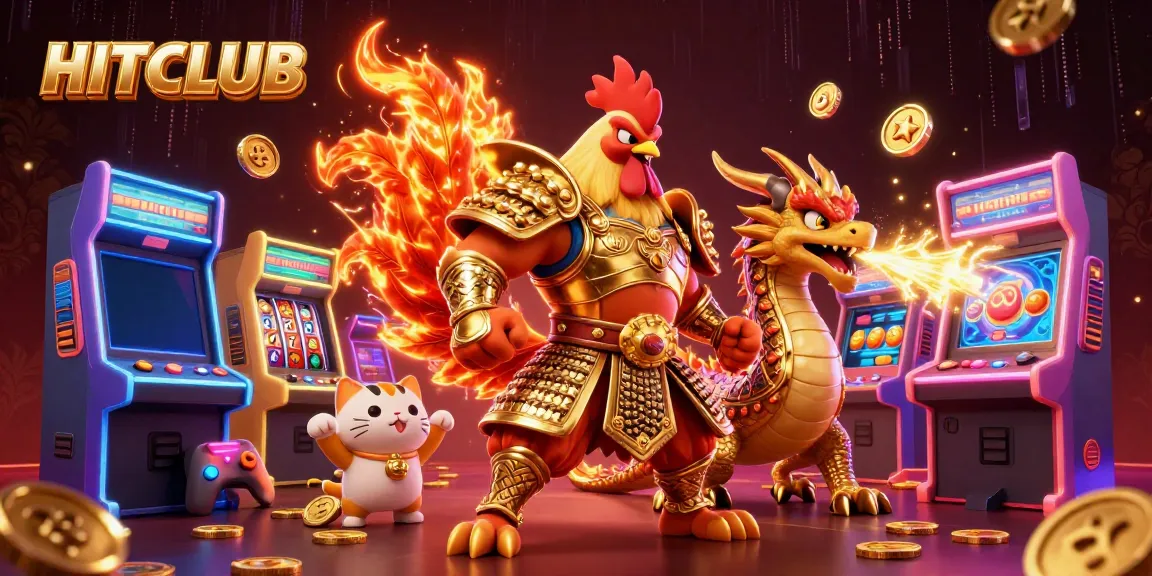 Experience thrilling gameplay at HITCLUB with a vibrant and dynamic casino adventure illustration